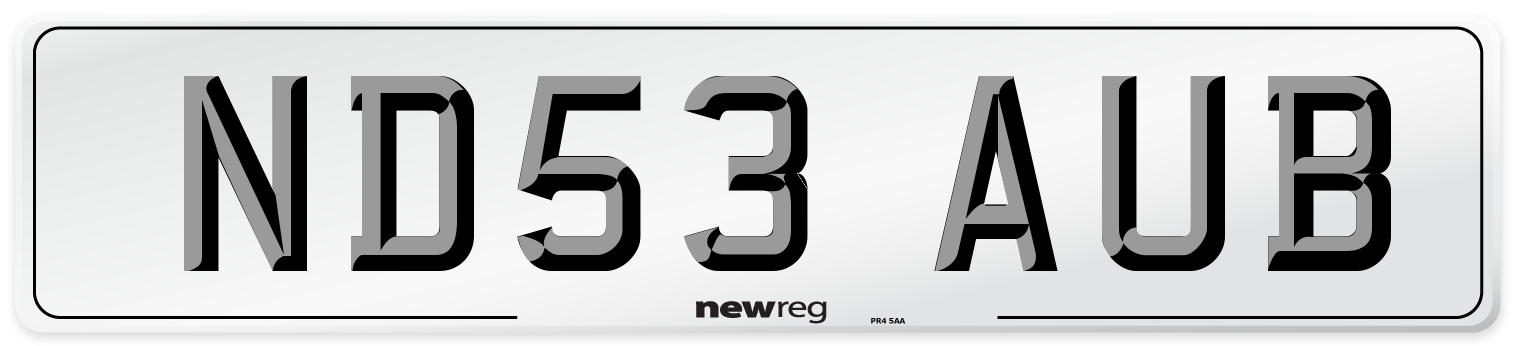 ND53 AUB Number Plate from New Reg